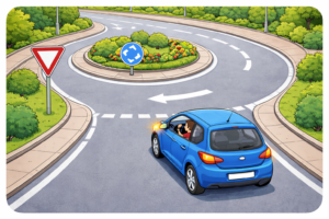 Exiting and Entering a Roundabout