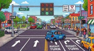 Right Turns at Traffic Lights