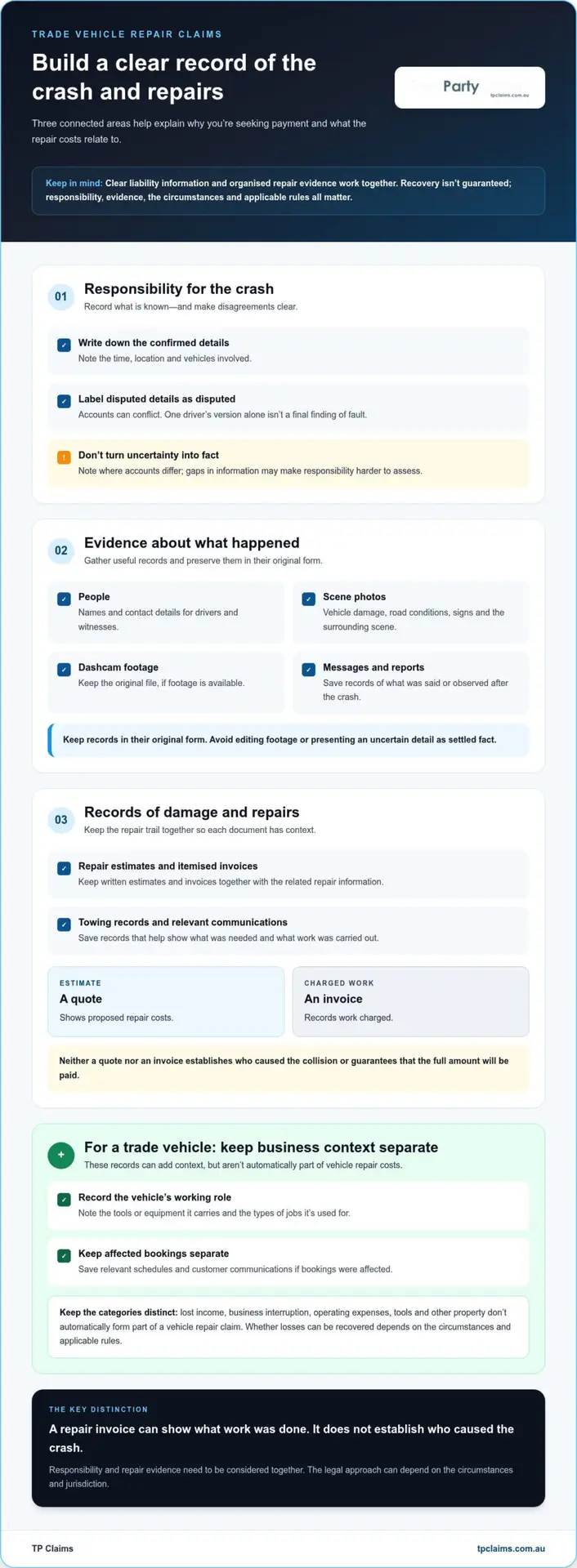 Recover Trade Vehicle Repair Costs Without Comprehensive Insurance